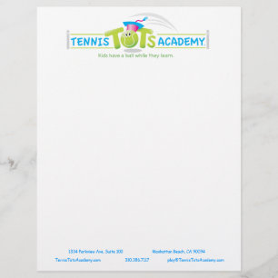 Papel Timbrado Tênis Tots Academy alfabeto modelo