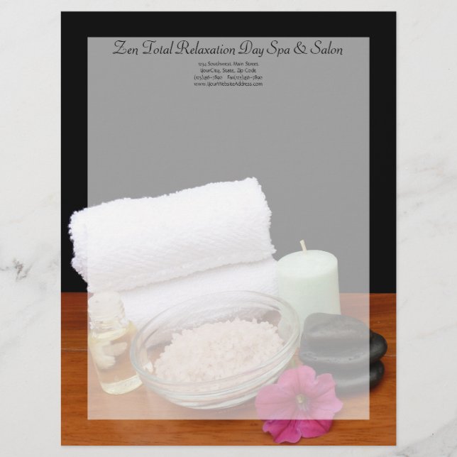 Papel Timbrado Termas/preto/cor da cena salão de beleza da (Frente)