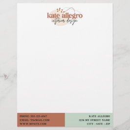 Papel Timbrado Terracotta Terrazzo Triangles Logotipo Personaliza