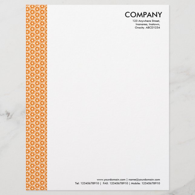 Papel Timbrado Terrazzo Pattern 03 - Orange (Frente)