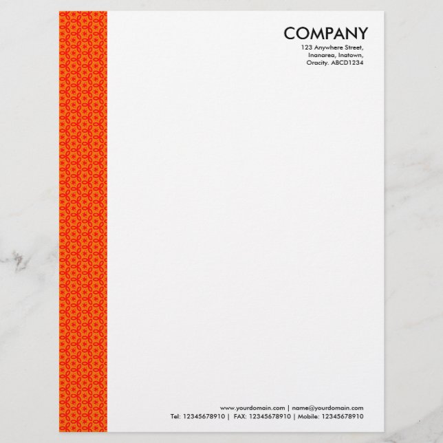 Papel Timbrado Terrazzo Pattern 03 Orange on Red (Frente)