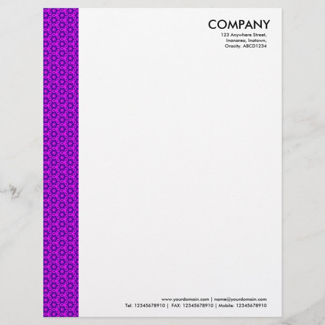 Papel Timbrado Terrazzo Pattern 03 Violet on Magenta (Frente)