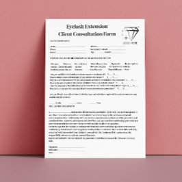 Papel Timbrado Teste de Alergia Patch Caligrafia Negra Eyelash Ne