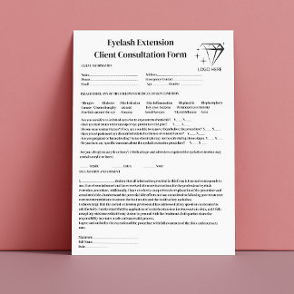 Papel Timbrado Teste de Alergia Patch Caligrafia Negra Eyelash Ne