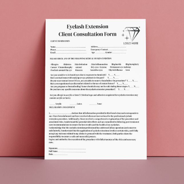 Papel Timbrado Teste de Alergia Patch Caligrafia Negra Eyelash Ne (Allergy Patch Test Black Calligraphy Bold Eyelash Letterhead)