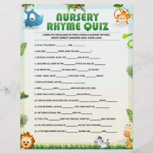 Papel Timbrado Teste Rhyme de Enfermeiro [Tema Animal]
