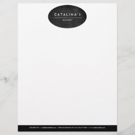 Papel Timbrado Texto de Art Deco do Logotipo Oval de Madeira Negr