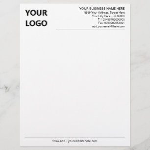 Papel Timbrado Texto personalizado do logotipo comercial personal