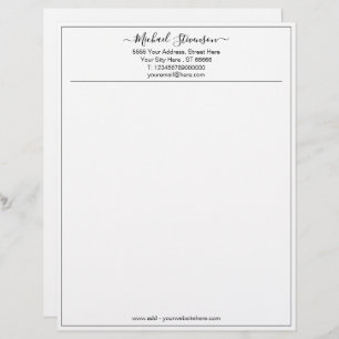 Papel Timbrado Texto Personalizado Letterhead do Nome de Empresa