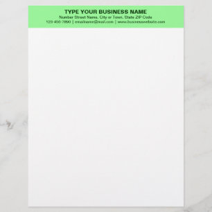 Papel Timbrado Textos simples alinhados ao centro, cabeçalho verd