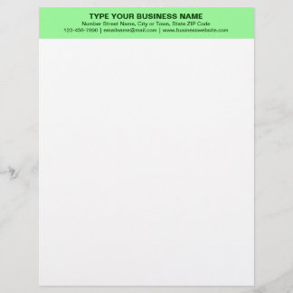 Papel Timbrado Textos simples alinhados ao centro, cabeçalho verd