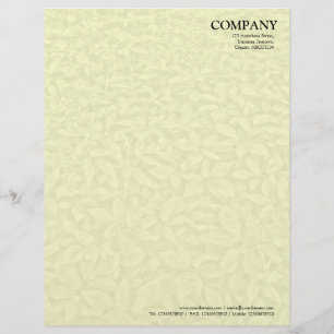 Papel Timbrado Textura de folha inferior - Amarelo pálido