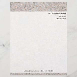 Papel Timbrado Textura pessoal da rocha com endereço do remetent