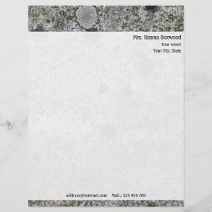 Papel Timbrado Textura pessoal da rocha do granito com endereço