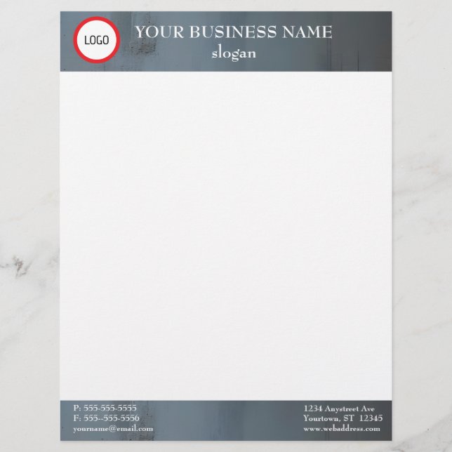 Papel Timbrado Textured Gray Banners (Frente)