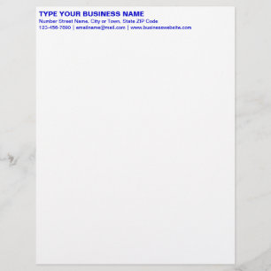 Papel Timbrado Título de Textos Simples Azuis Alinhados à Esquerd
