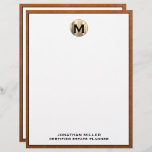 Papel Timbrado Título Letterhead do Monograma Personalizado de Lu