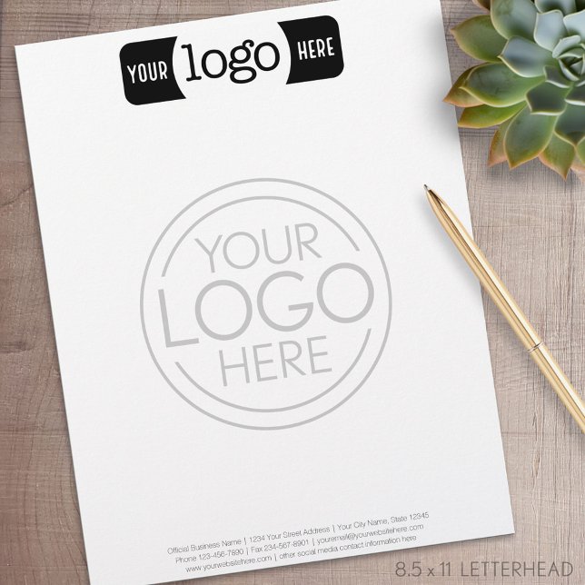 Papel Timbrado Título timbrado com 2 logotipos - um logotipo de m (Personalized Letterhead )