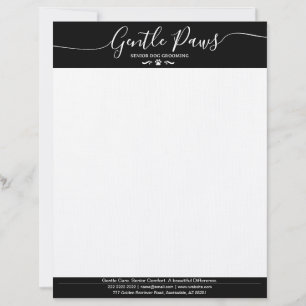 Papel Timbrado Tosa de Cães Pet Salão Minimalista Preto e Branco