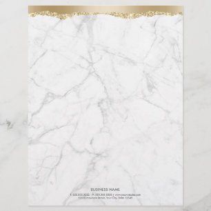 Papel Timbrado Trendy Marble Na moda Dourado Edge Letterhead
