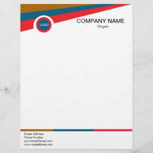 Papel Timbrado Triângulos Marrom, Azul e Vermelho