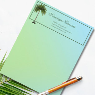Papel Timbrado Tropical Palm Verde Moderna