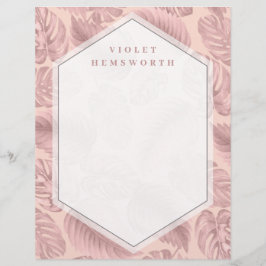 Papel Timbrado Tropical Rosa Geométrica
