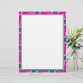 Papel Timbrado Turquesa e rosa brilhante