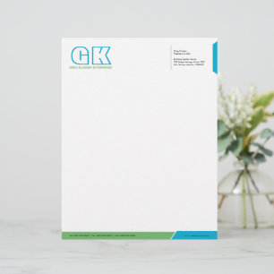 Papel Timbrado Turquesa profissional e verde