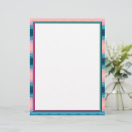 Papel Timbrado Turquesa Rosa E Azul Teal