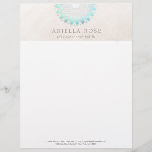 Papel Timbrado Turquoise Lotus Mandala