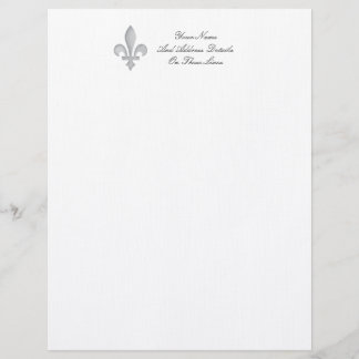 Papel Timbrado Um cabeçalho de prata da flor de lis