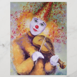 Papel Timbrado Um palhaço doce tocando violino