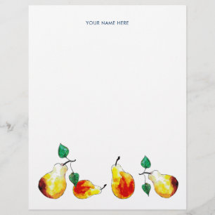 Papel Timbrado Ursos Dourados De Aquarelas, Botânicas Ilustradas