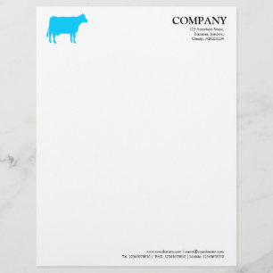 Papel Timbrado Vaca Azul Céu - Branco