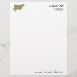 Papel Timbrado Vaca Khaki - Branca