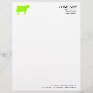 Papel Timbrado Vaca Verde Chartreuse - Branco