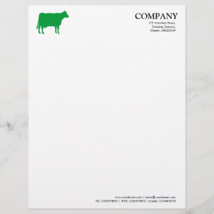 Papel Timbrado Vaca Verde-Grama - Branco