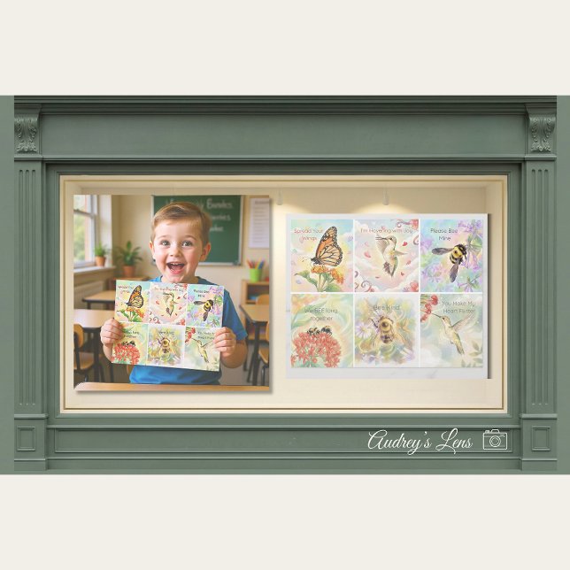 Papel Timbrado Valentines de Sala de Aula para Polinizadores - 6  (Criador carregado)