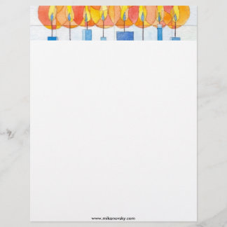 Papel Timbrado Velas de suspensão de Hanukkah