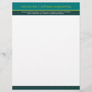 Papel Timbrado Verde retro dos círculos & cabeçalho do negócio