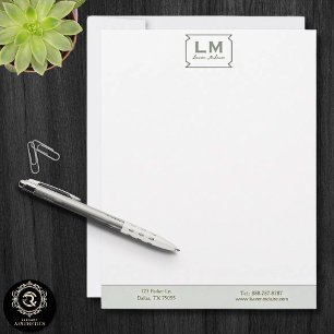 Papel Timbrado Verde Sálvia Terroso Orgânico Moderno Minimalista