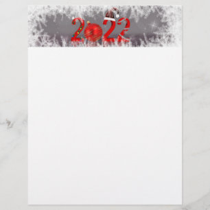 Papel Timbrado Vermelho Festivo Feliz Natal Ano Novo 2022