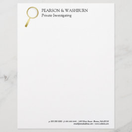 Papel Timbrado Vidro Dourado de ampliação Nome e Contato do Olho 