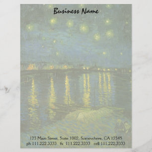 Papel Timbrado Vincent van Gogh - Noite Estrelada sobre o Ródano