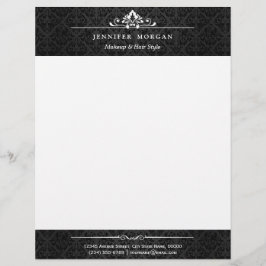 Papel Timbrado Vintage Black and White Shadow of Damask Decor