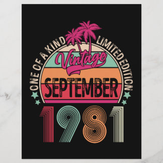 Papel Timbrado Vintage de 40 anos Set 1981 aniversário de 40 anos