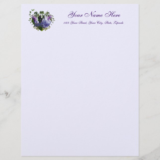 Papel Timbrado Virginia Bluebells Flores Silvestres (Frente)