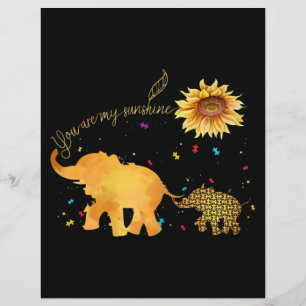 Papel Timbrado Você É Meu Sol Girassol Elefante Autismo