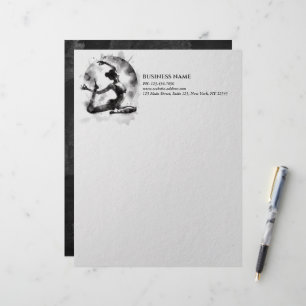 Papel Timbrado Watercolor Yoga Reiki - Pose Rei Pigeon De Uma Per